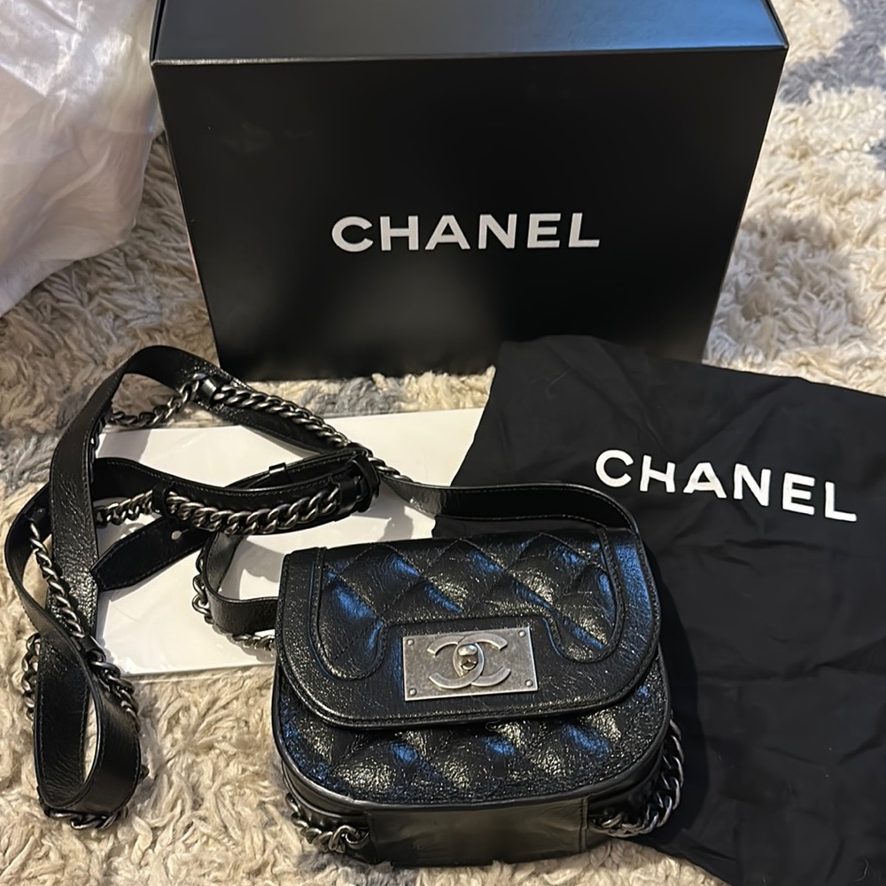 Chanel double chain mini messenger